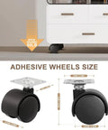 Eight Piece 1 Inch Pasteable Plate Casters With Stick On Adhesive And Screws, Swivel 360 Degree Universal Wheels for furniture