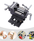 Heavy-Duty X-Y Compound Cross Slide Vise with Precision Scale, sturdy cast iron design for precision metal projects.