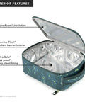 Interior view of Badass Pixel Camo Soft Sided Cooler Lunch Bag with SuperFoam insulation and easy clean lining.