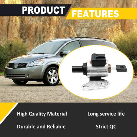 Keep Your Daily Cruiser Rolling Smooth As Butter With This Premium CVT Transmission Stepper Motor For Nissan Murano Altima Maxima 2003 To 2024 3.5L Fits Tight And Replaces Oe Ref0f09a Ref0f09b Jf010e Jf009e Fo Sho Zero Lag, shown on a grey Nissan vehicle.