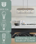 34 Inch Four Light Modern Farmhouse Kitchen Island Light With Linear Oval Metal Frame In Bleached Oak And Galvanized Steel Finish for open concept kitchens