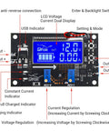 Dope Buck Converter Power Module Adjustable Voltage Regulator From 6V-32V Down To 1.5-32V Up To 5A With LCD Display USB Port