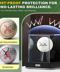 Clear Acrylic Golf Ball Display Case With Secure Locking System, Dustproof Cube Holder With Velvet Interior, Durable Base