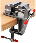 Compact Mini Hobby Vise For DIY Crafting And Jewelry Repair Handy Small Bench Clamp Multi Purpose Workbench Vise With Precision Gripping And Durable Steel Construction Ideal For Model Making Electronics And Repair Jobs clamped to a wooden edge