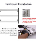 Three Bar Towel Warmer Dryer For Bathroom Wall Mounted Plug In Towel Heater in brushed stainless steel, hardwired setup