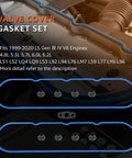 Valve Cover Gasket Set For LS V8 Engines 4.8 5.3 5.7 6.0 6.2L 1999 To 2020 Fits Chevy Silverado 1500 2500 Suburban Tahoe Trailblazer GMC Sierra Savana Yukon Envoy Oil Leak Fix 11-piece set