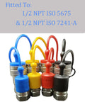 4 Pack Hydraulic Quick Coupler Dust Caps And Plugs For 1/2 Inch ISO 5675 And ISO 7241-A Pioneer Style PVC Covers visible