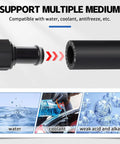 Five Eighth Inch Heater Hose, 10 Feet Long EPDM Double Spiral Radiator Coolant Line showing compatibility with water, coolant, antifreeze.