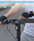 Person holding handlebars with Brown Non Slip Bike Handlebar Grips Set 4.72 Inch Length Rubber Grips for BMX MTB Cruiser Scooter.