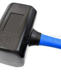 Close-up of 10 lb Dead Blow Sledge Hammer with 36 inch handle, non-marring head for spark-free impact on auto bodies and metalwork.