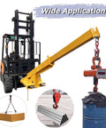 Heavy Duty Adjustable Forklift Jib Boom Crane With 6600Lb Three Ton Capacity lifting heavy materials with telescopic arm and hoist.