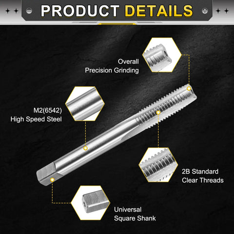Professional Grade Hand Taper Tap Measuring Exactly For 3/8-20 Bsf 2B Screws Crafted From Tough Hss Steel featuring precision grinding.