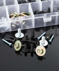 Grab And Go 160 Piece Metal Car Clip And Screw Kit For Body Panels With self-tapping screws and metal clips on display
