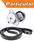 Top Tier Engine Drive Belt Tensioner And Idler Pulley Kit That Fits C230 C280 C300 C350 CLK350 E350 G450 Ml350 Ml550 S550 Slk350 And Lk350 For 2005 To 2011 Models Perfect Fit Replace Oem Parts No Worries, silver metal tensioner and black belt
