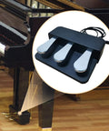 Three Pedal Unit Soft Sostenuto Sustain Pedal For Electric Pianos And Keyboards Portable Silent Action Instant Rebound