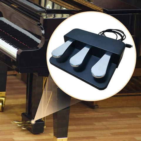 Three Pedal Unit Soft Sostenuto Sustain Pedal For Electric Pianos And Keyboards Portable Silent Action Instant Rebound