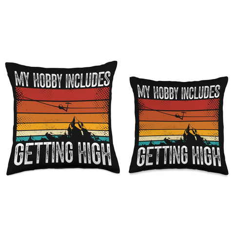 Glider Pilot Throw Pillow For Sailplane Fans Soaring Adventurer Cushion With Aviation Vibe Flight Inspired Home Decor Cozy Decorative Pillow Cover For Gliding Enthusiasts Perfect Gift For Airsport Lovers, showing colorful design and text.