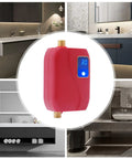 3000W Electric Mini Tank Water Heater Under Sink Real Quick Hot Water Solution For RV Camper Kitchen Easy Wall Or Floor Mount Setup Digital Temp Control 68 To 122F Sweet Spot For Point Of Use Needs in modern bathroom setting