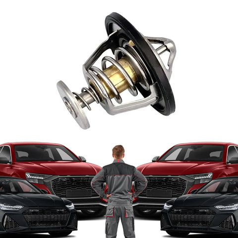 Heavy Duty Coolant Engine Thermostat With Gasket showing metal and plastic parts for Honda fit and direct OEM swap.