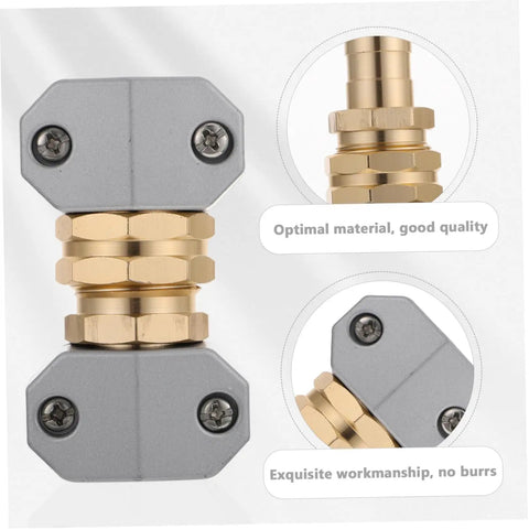Adorable Garden Hose Repair Kit With Aluminum Alloy Fittings Ensures No Leaks So You Can Blast Your Yard Clean Without Hassle And Ditch The Old Broken Connectors For Smooth Simple Connections Today. Brass and gray hose connector close-up