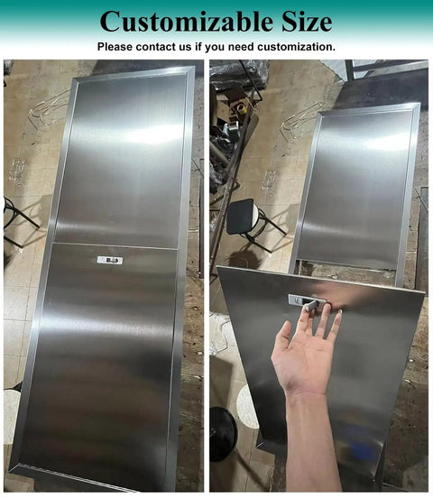 Premium Stainless Steel Push Button Access Panel 85X85CM Drywall Inspection Hatch Door flush mount, customizable size shown.