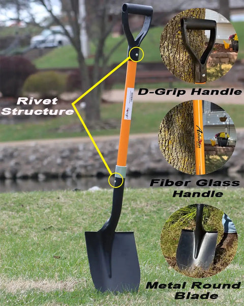 Heavy Duty Digging Shovel 41 Inch With Trenching Blade And Comfortable Handle For Garden Landscaping Construction And Masonry