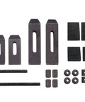 24 Piece Milling Clamp Kit For Small Milling Machines With 0.305 Inch Table Slots includes step blocks and threaded studs.