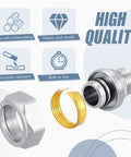 Six Pack Straight Air Piping Fittings Three Quarters Inch By One Half Inch Brass Nickel Plated 200 Psi Pro Grade Tubing Details