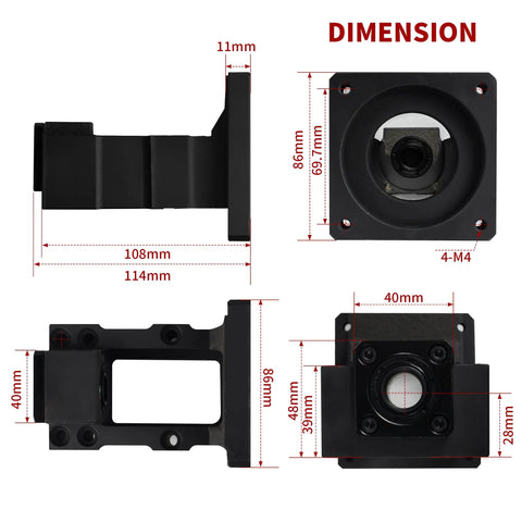 Sturdy Nema 34 Stepper Motor Mounting Bracket BK15 Ballscrew Fixed End Built For Ultra Precise Alignment Easy Install And Rock Solid Coaxial Mounting For Smooth High Torque Systems dimensions