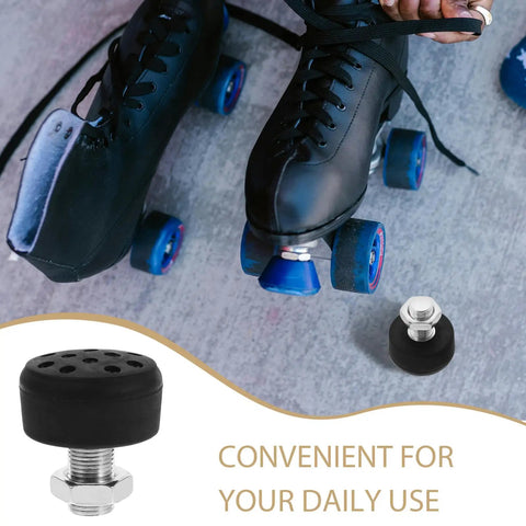 Adjustable Rubber Roller Skate Toe Stops For Quad Skates With Enhanced Braking Power And Stability, double row design brake blocks