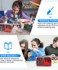 FM Radio Soldering Practice Kit With LED Display And Auto Station Search, hands-on high school solder project in use