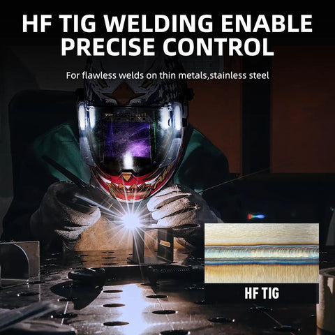 Welder using Six In One Plasma Cutter And Welder Combo With Dual Voltage 110V/220V, Pulse MIG And HF TIG, in action