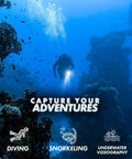 Scuba diver using DiveRig4 Underwater Rig Bundle With Waterproof LED Light For GoPro HERO3 Through HERO8 And DJI Osmo Action