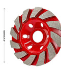8 Piece Straight Up Heavy Duty 4 Inch Turbo Diamond Cup Grinding Wheel For Angle Grinders with heat treated segments.