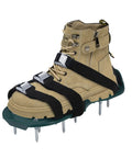 Heavy Duty Lawn Aerator Shoes With Metal Buckles For Deep Soil Aeration, 13 Spikes Per Shoe, One Size Fits All on boot