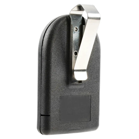 Back view of Garage Door Remote Intellicode ACSCTG Type 1 for Genie Openers from 1998 to present with visor clip
