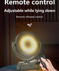 8 Inch Magnetic Clip On Fan For Golf Cart With 12000mAh Battery on table with remote