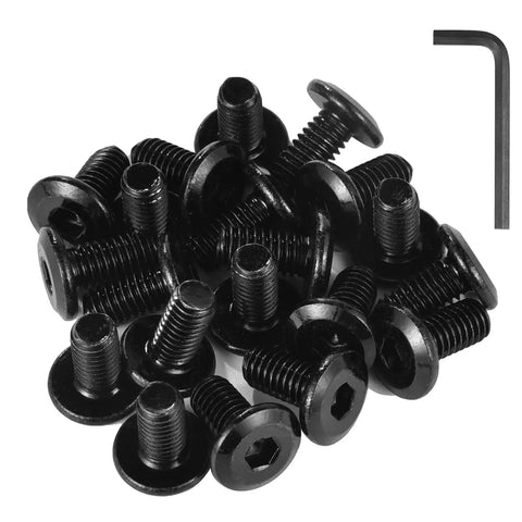 M6 Socket Head Cap Screws Kit 1.0 X 70mm Countersunk Flat Head Stainless Steel 304 Black Oxide Fully Threaded With Allen Hex Drive Spanner 15 Pieces Great For Machinery And DIY Projects, with Allen key visible