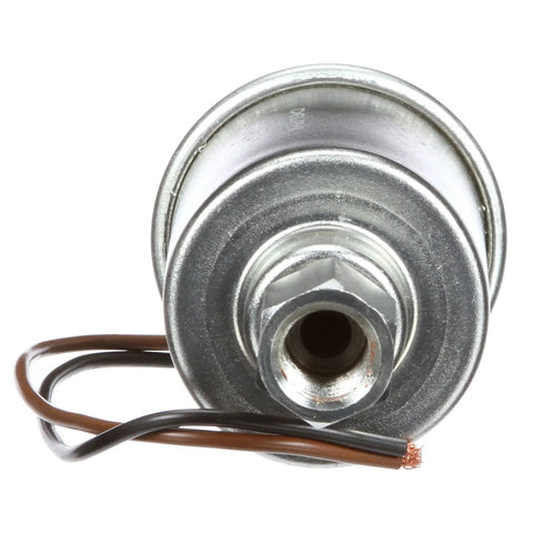 Front view of Universal Inline Diesel Fuel Pump For 12V Systems With OE Quality Durability And Extreme Temperature Tolerance