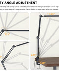 Clamp On Swing Arm LED Desk Lamp With 80 LED Beads 5 Color Modes And 11 Brightness Levels 360 Degree Adjustable Arm