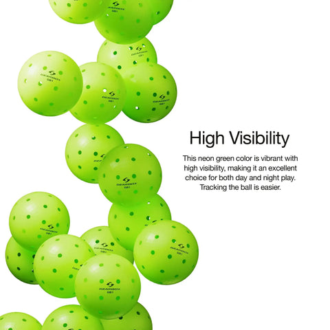 Neon Green Pickleball Balls 3 Pack For Practice And Play, High Visibility Durable Core For Indoor And Outdoor Court Use, Official Size Bounce.
