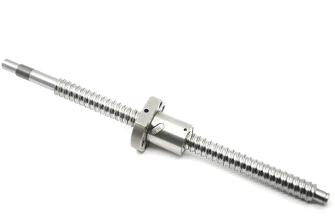 Ball Screw SFU1605 16mm Diameter 5mm Pitch 200mm Total Length with Metal Ball Nut for CNC Machines, shown on a white background