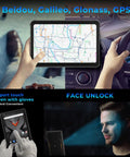 Heavy Duty Rugged Tablet Running Android 14 With Octa Core Muscle And A Vivid Ten Point One Inch Display Built Like A Tank showing GPS navigation features and face unlock capability.