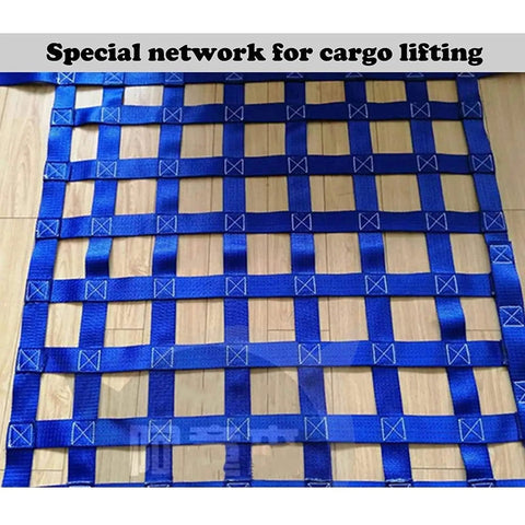 Rope Lifting Net For Cargo Hoisting Heavy Duty Nylon Sling Net with tear-resistant construction and reinforced stitching.