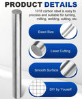 2-Pack 6 Inch Long 1 Inch Diameter 1018 Carbon Steel Bars Cold Rolled Unpolished Finish For Metalworking Shafts Gears