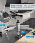 Brake Office Chair Caster Wheels Set Of 5 2 Inch Heavy Duty Rubber Replacement shown on chair base on hardwood tile floor.