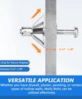 Cross-section view of Heavy-Duty Molly Bolts For Drywall And Plaster Walls Kit showing bolt installed in wall.