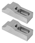 Low Profile Side Clamp Vise Set For CNC Milling, 2Pcs S136H Die Steel Arc Shaped M8 Jaw With 60kN Clamp Force, two silver blocks