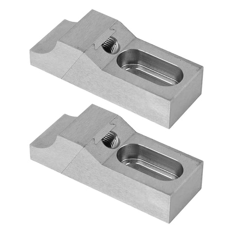 Two-Piece Low Profile Side Clamp Vise Set With S136H Die Steel For Milling CNC Machining Arc Shaped M8 Jaw High Clamping Power Up To 60kN