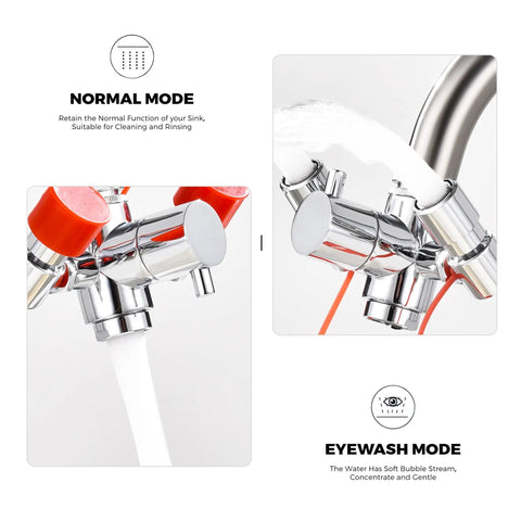Faucet Mounted Eye Wash Station for Emergencies, Turn Your Sink Into a First Aid Eye Wash Setup With 360 Degree Rotating Head
